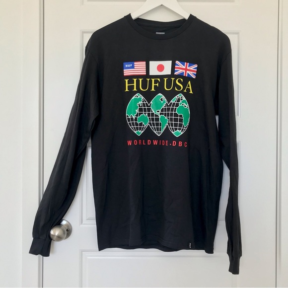 Huf // NWOT Men’s World Domination Long-sleeve Shirt - Picture 1 of 5